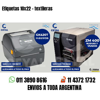 Etiquetas 10x22 - textileras