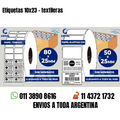 Etiquetas 10x23 - textileras