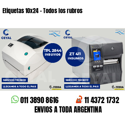 Etiquetas 10x24 - Todos los rubros