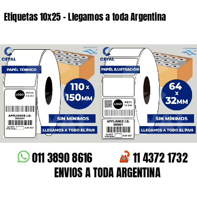 Etiquetas 10x25 - Llegamos a toda Argentina