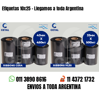Etiquetas 10x25 - Llegamos a toda Argentina
