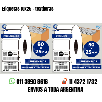 Etiquetas 10x25 - textileras