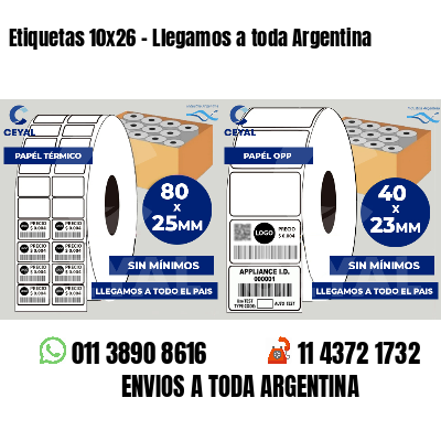 Etiquetas 10x26 - Llegamos a toda Argentina