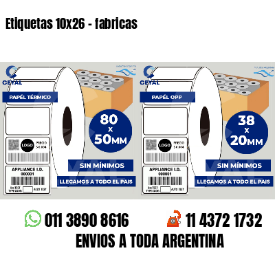 Etiquetas 10x26 - fabricas