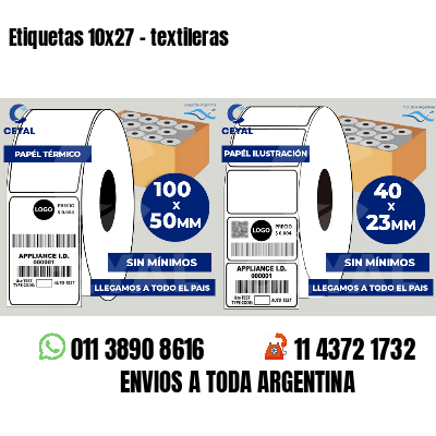 Etiquetas 10x27 - textileras