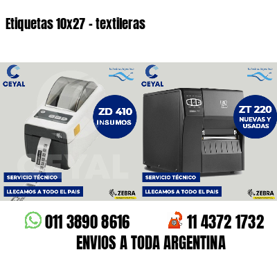 Etiquetas 10x27 - textileras