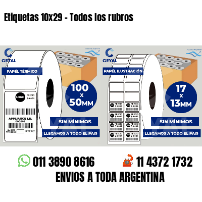 Etiquetas 10x29 - Todos los rubros
