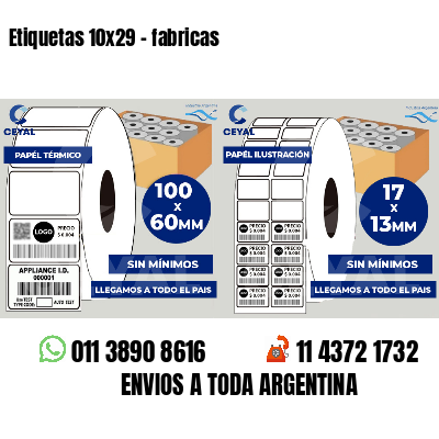 Etiquetas 10x29 - fabricas