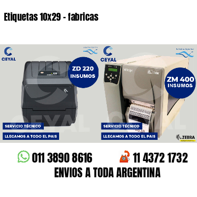 Etiquetas 10x29 - fabricas