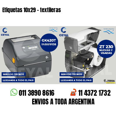 Etiquetas 10x29 - textileras