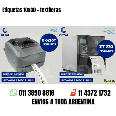 Etiquetas 10x30 - textileras