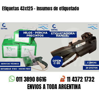 Etiquetas 43x125 - Insumos de etiquetado