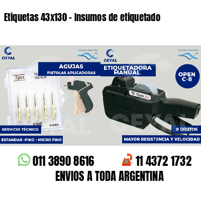 Etiquetas 43x130 - Insumos de etiquetado