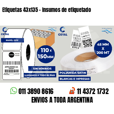 Etiquetas 43x135 - Insumos de etiquetado