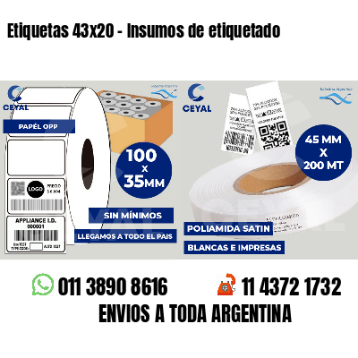Etiquetas 43x20 - Insumos de etiquetado