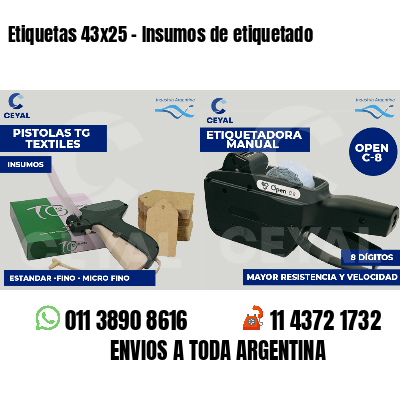Etiquetas 43x25 - Insumos de etiquetado