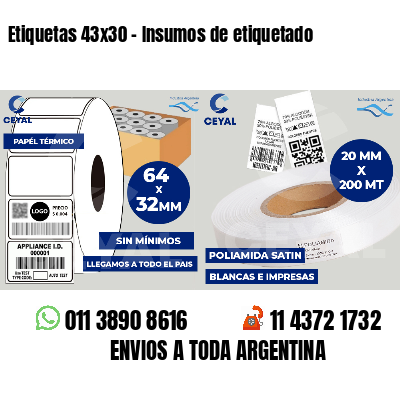 Etiquetas 43x30 - Insumos de etiquetado