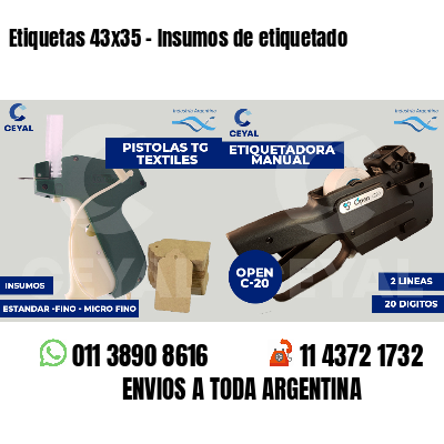 Etiquetas 43x35 - Insumos de etiquetado