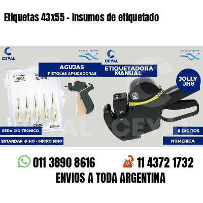 Etiquetas 43x55 - Insumos de etiquetado