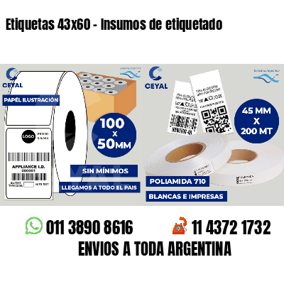 Etiquetas 43x60 - Insumos de etiquetado