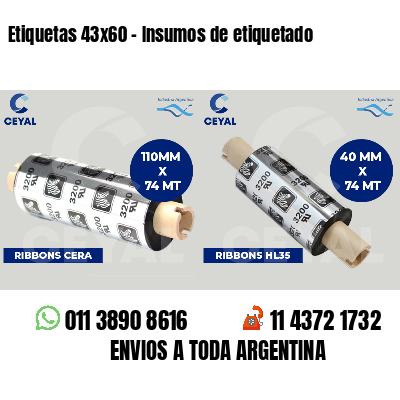 Etiquetas 43x60 - Insumos de etiquetado