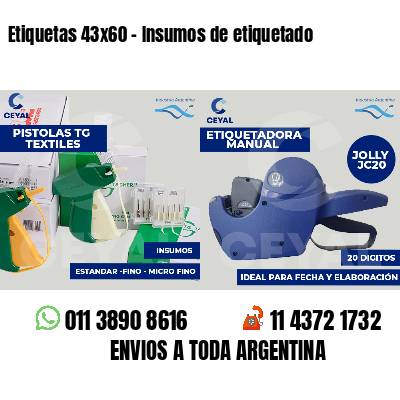Etiquetas 43x60 - Insumos de etiquetado