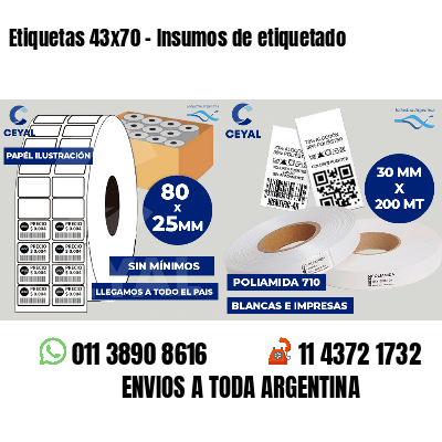 Etiquetas 43x70 - Insumos de etiquetado