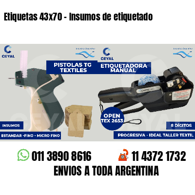 Etiquetas 43x70 - Insumos de etiquetado