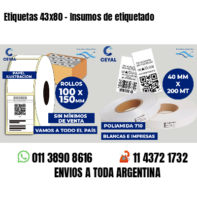 Etiquetas 43x80 - Insumos de etiquetado