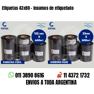 Etiquetas 43x80 - Insumos de etiquetado
