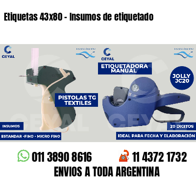 Etiquetas 43x80 - Insumos de etiquetado