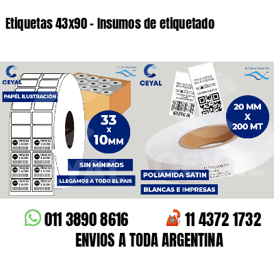 Etiquetas 43x90 - Insumos de etiquetado