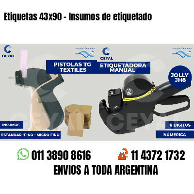 Etiquetas 43x90 - Insumos de etiquetado