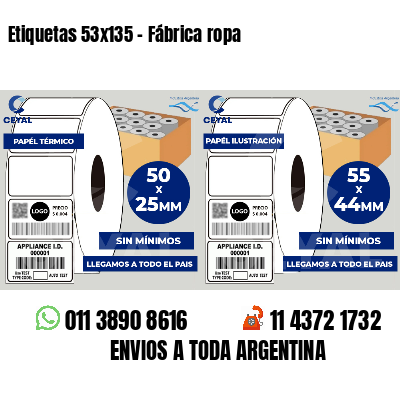 Etiquetas 53x135 - Fábrica ropa