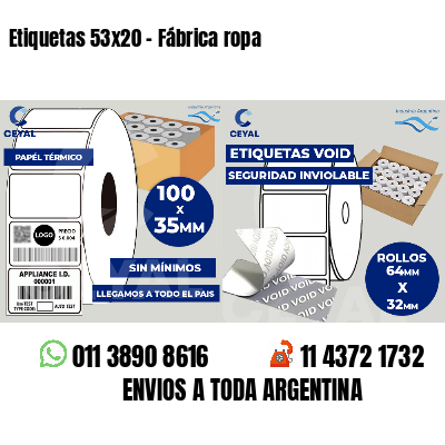Etiquetas 53x20 - Fábrica ropa