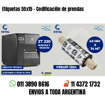 Etiquetas 55x15 - Codificación de prendas
