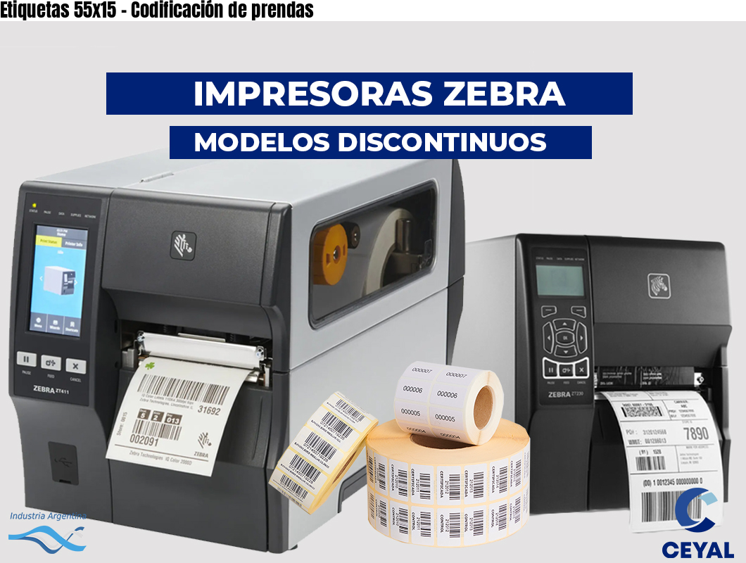 Etiquetas 55x15 - Codificación de prendas