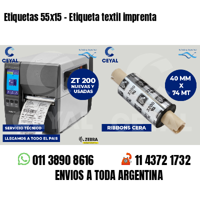 Etiquetas 55x15 - Etiqueta textil imprenta