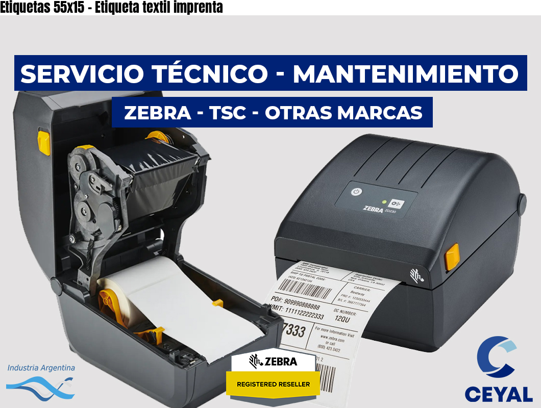 Etiquetas 55x15 - Etiqueta textil imprenta