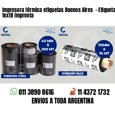 Impresora térmica etiquetas Buenos Aires - Etiqueta textil imprenta
