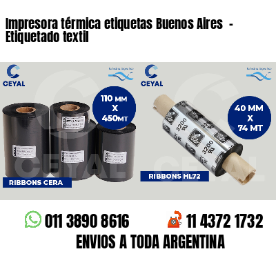 Impresora térmica etiquetas Buenos Aires  - Etiquetado textil