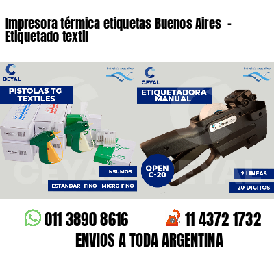 Impresora térmica etiquetas Buenos Aires  - Etiquetado textil