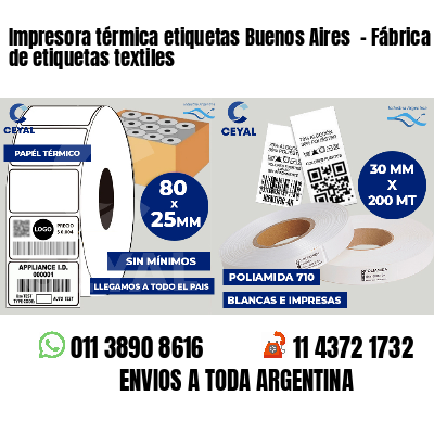 Impresora térmica etiquetas Buenos Aires  - Fábrica de etiquetas textiles