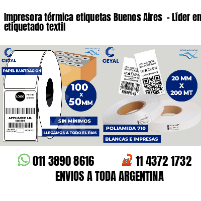 Impresora térmica etiquetas Buenos Aires  - Líder en etiquetado textil