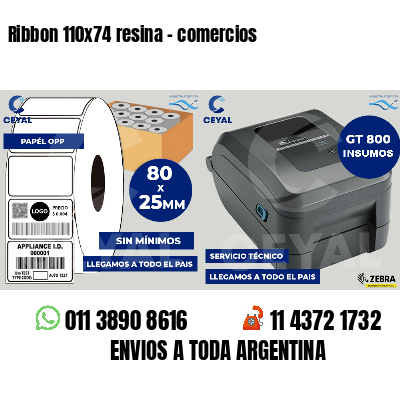 Ribbon 110x74 resina - comercios