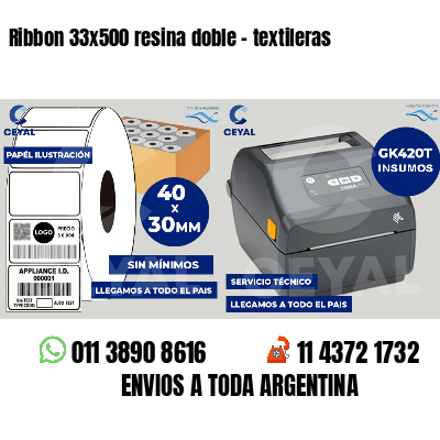 Ribbon 33x500 resina doble - textileras