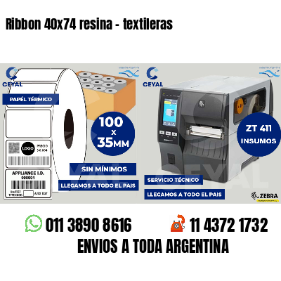 Ribbon 40x74 resina - textileras