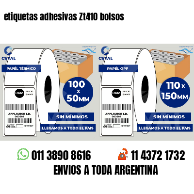 etiquetas adhesivas Zt410 bolsos