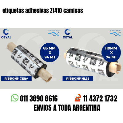 etiquetas adhesivas Zt410 camisas