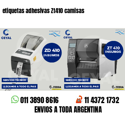 etiquetas adhesivas Zt410 camisas